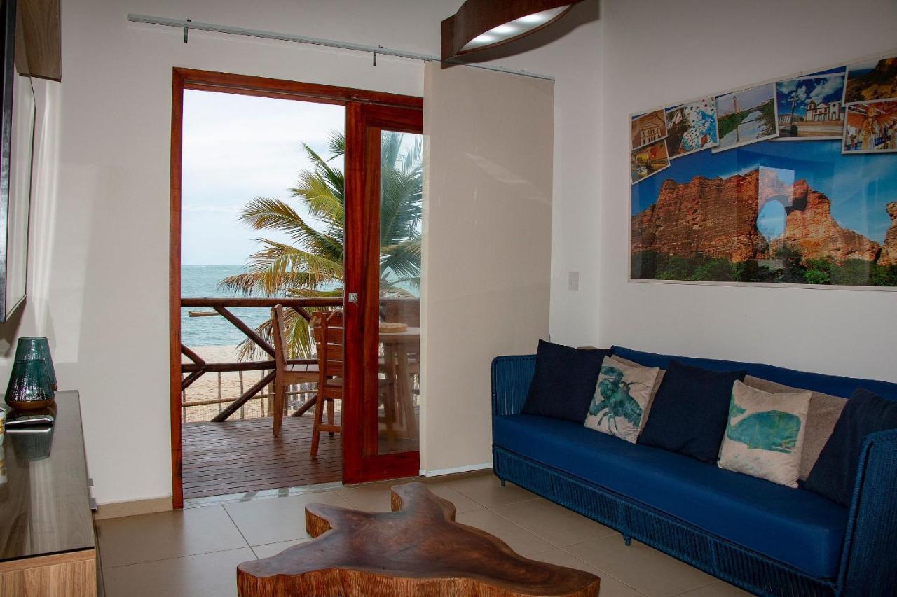 Ap. Peixe Boi Pe Na Areia Com Vista Frontal E Total Para O Mar 巴拉格兰德 外观 照片